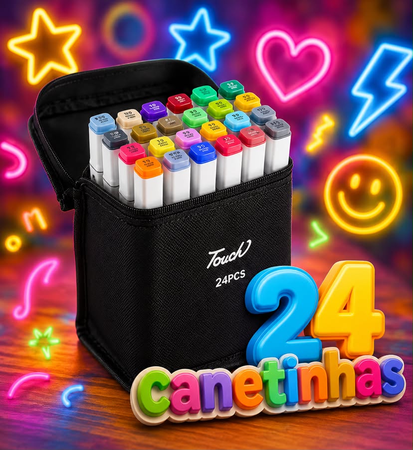 KIt De Canetinhas Com 24 Cores