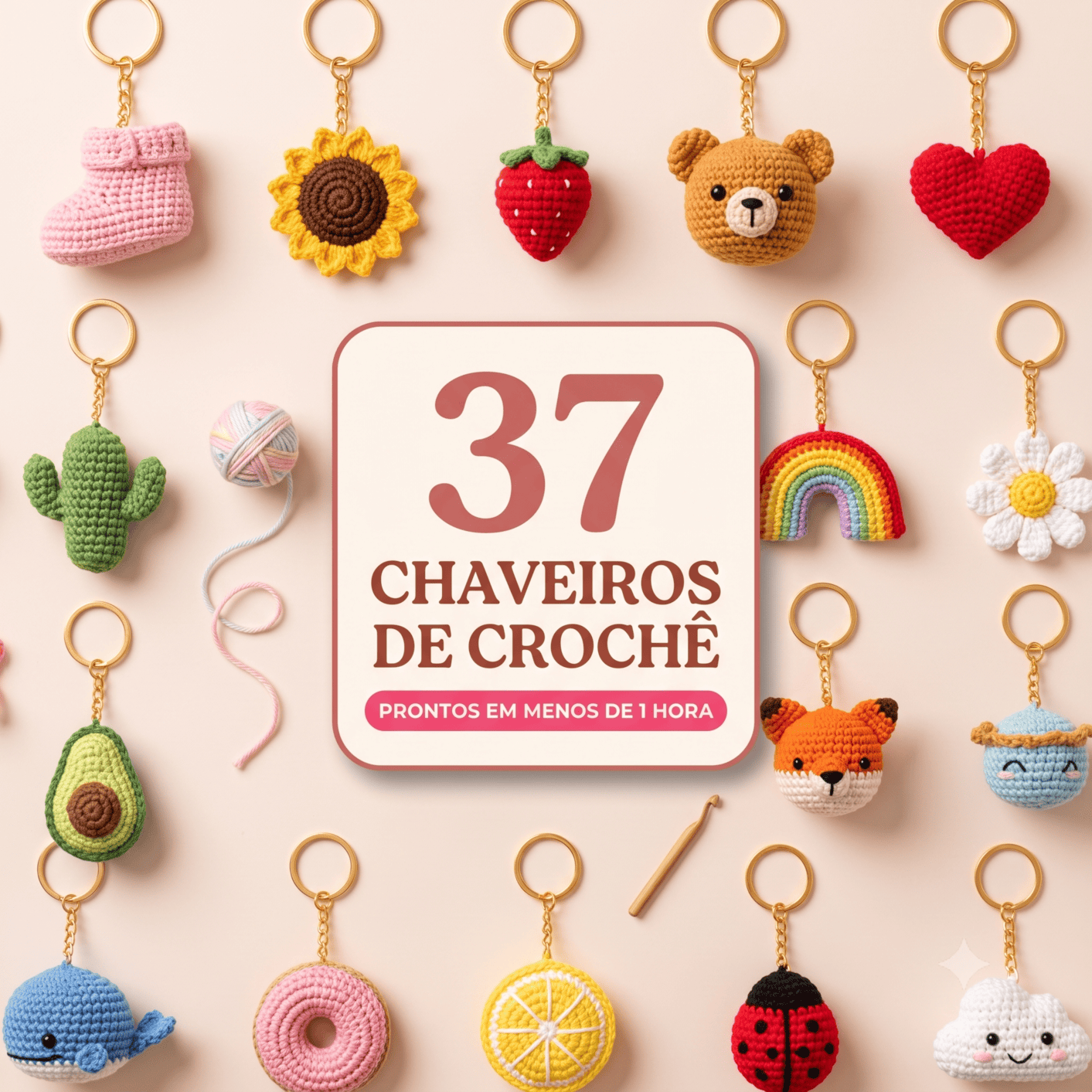 37 Chaveiros de Crochê