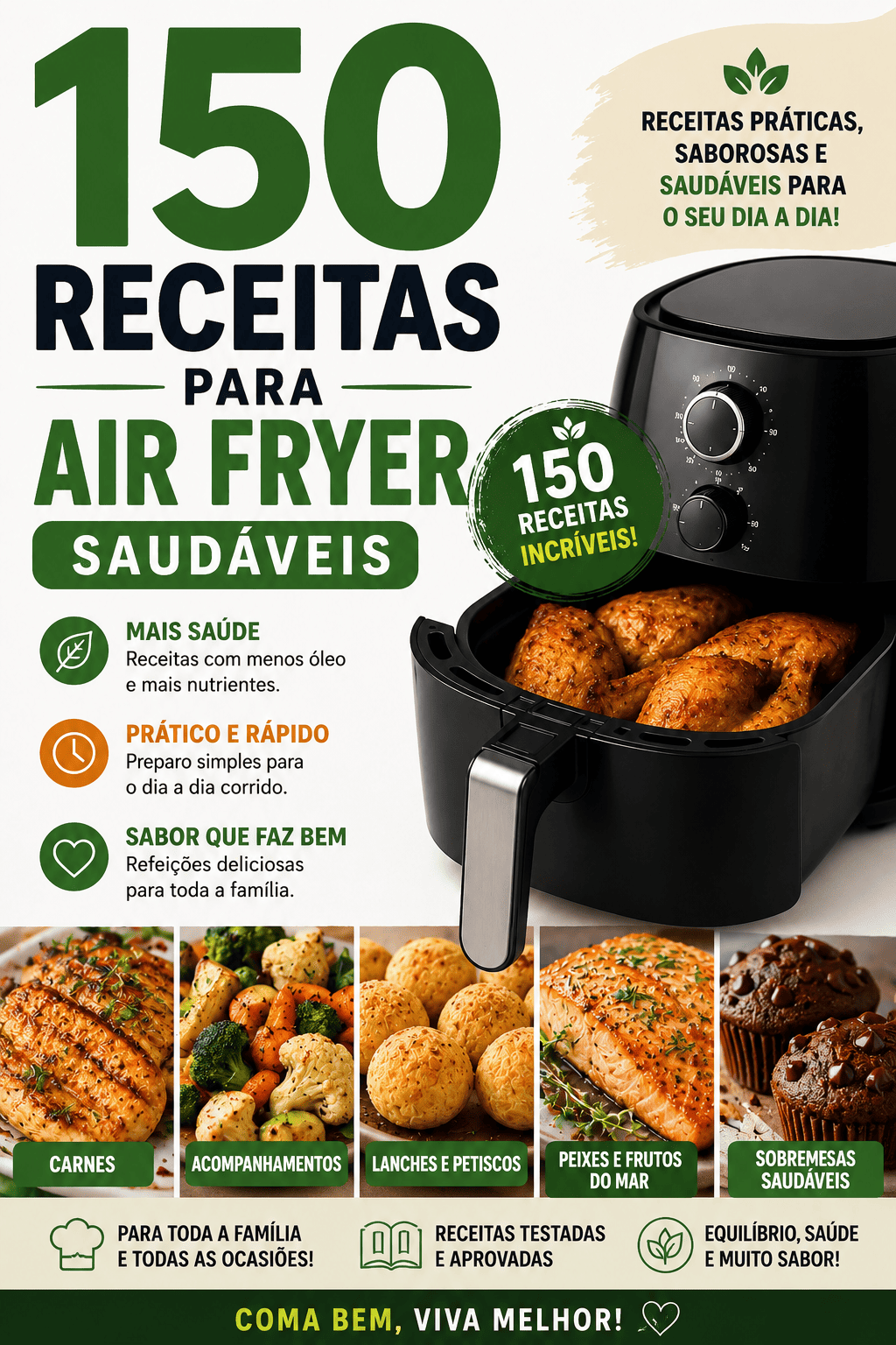150 receitas para Air fryer