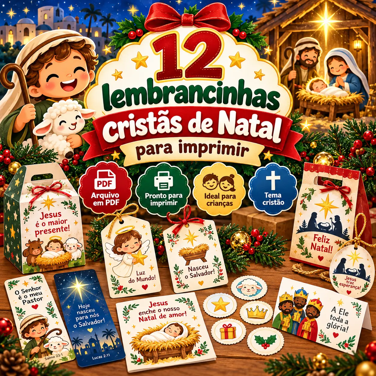 12 lembrancinhas Natal para imprimir