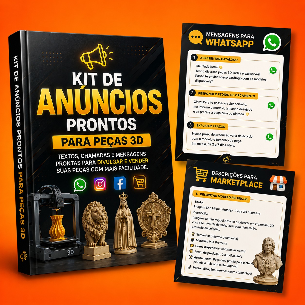 Kit de Anúncios Prontos para Peças 3D