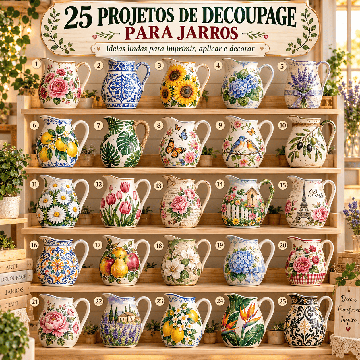 Decoupagem para jarras 