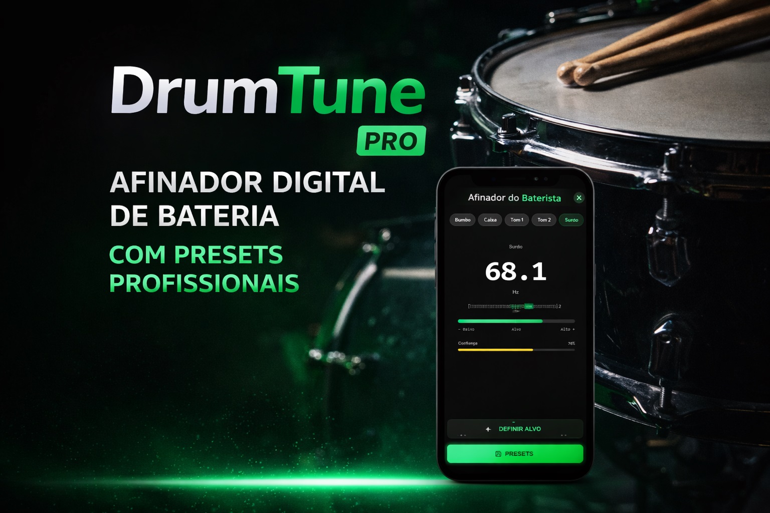 APP  Afinador de bateria DRUM PRO 