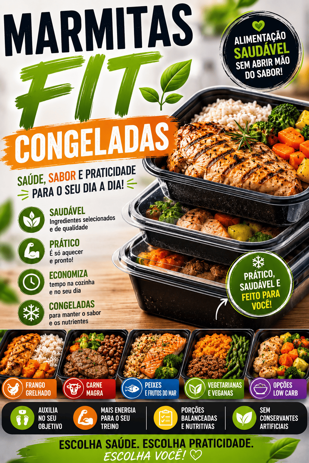  Marmitas Fit Congeladas