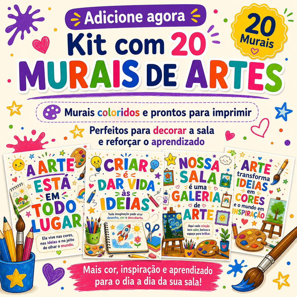 Kit de Murais e Cartazes de Artes