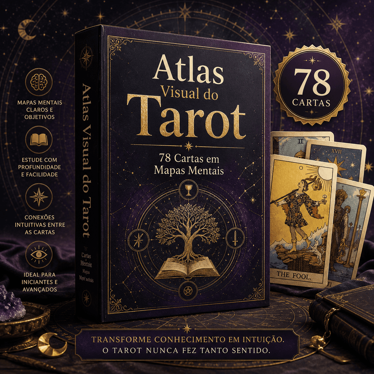 78 Cartas de Tarot em Mapas Visuais