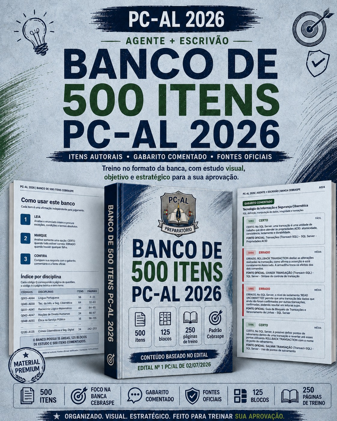 +500 Questões Comentadas PC-AL 2026