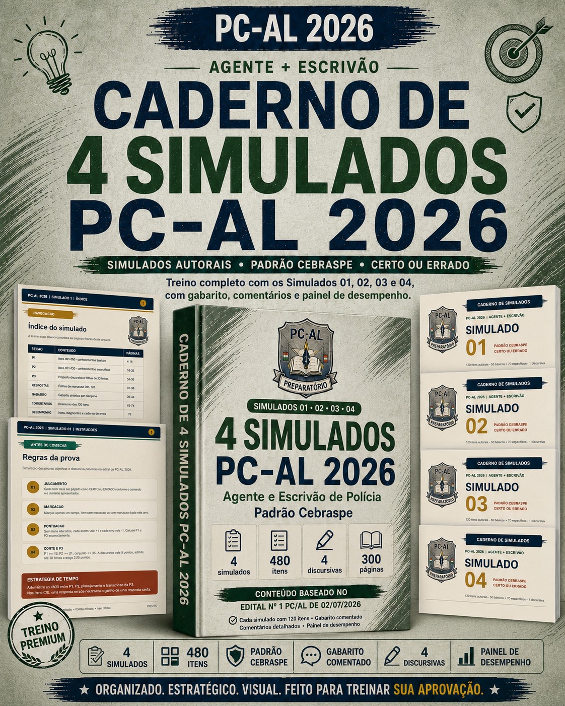+4 Simulados PC-AL 2026