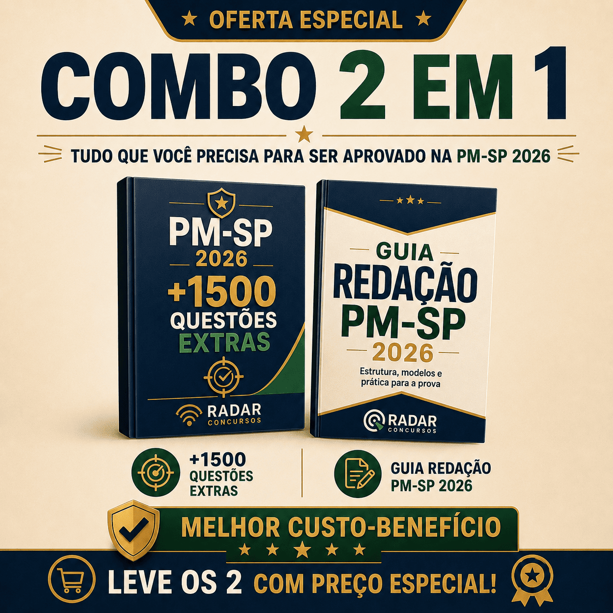 Combo 2 em 1 PM-SP 2026