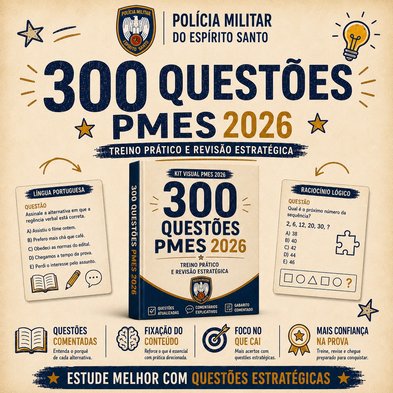 +300 Questões Extras para PM-ES 2026