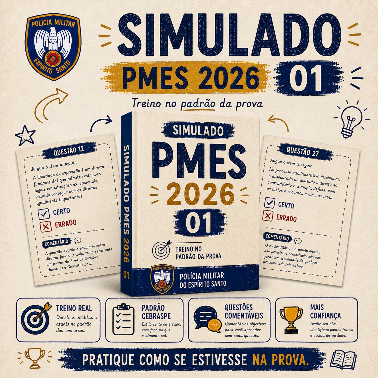+5 Simulados Extras PM-ES