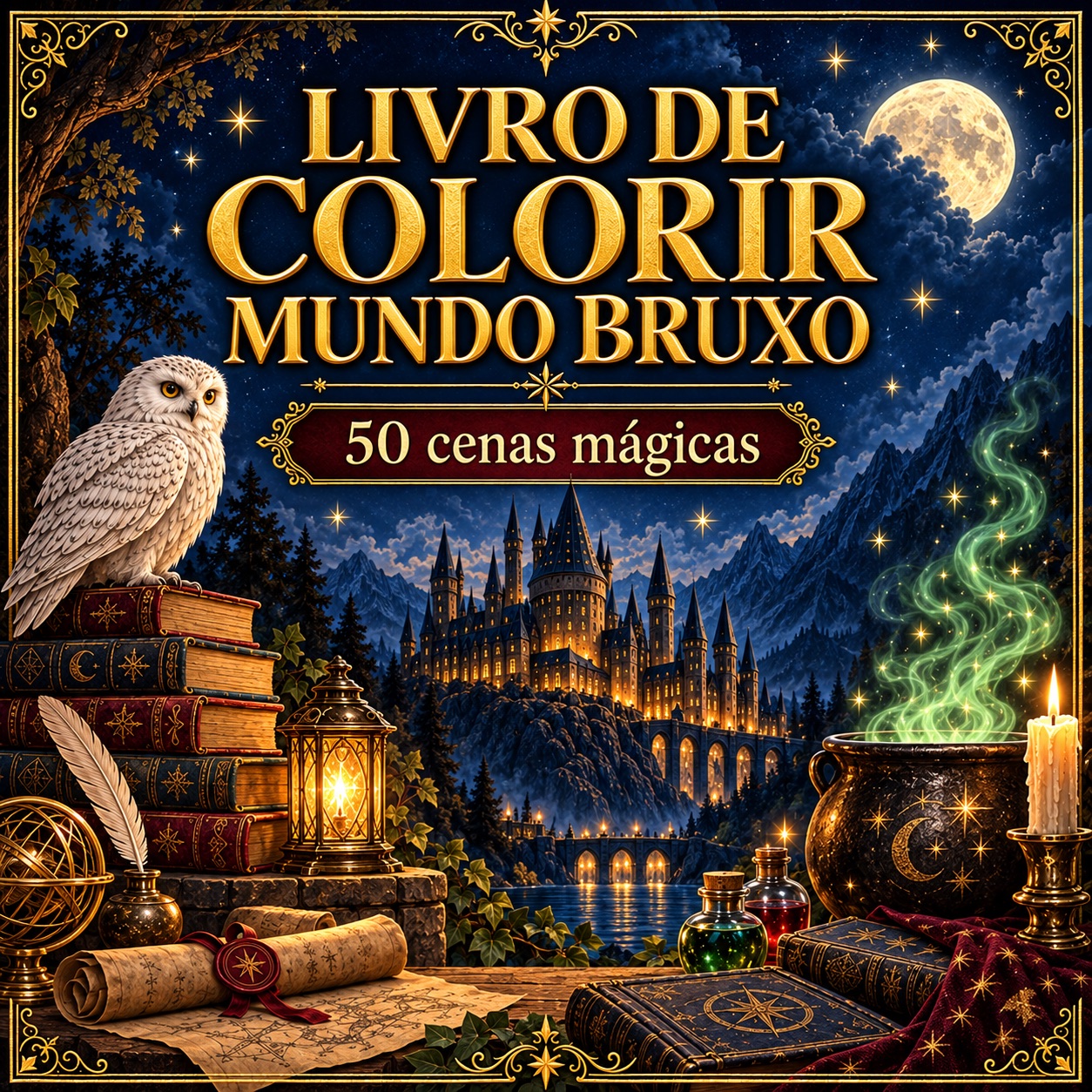 Livro de Colorir Mundo Bruxo