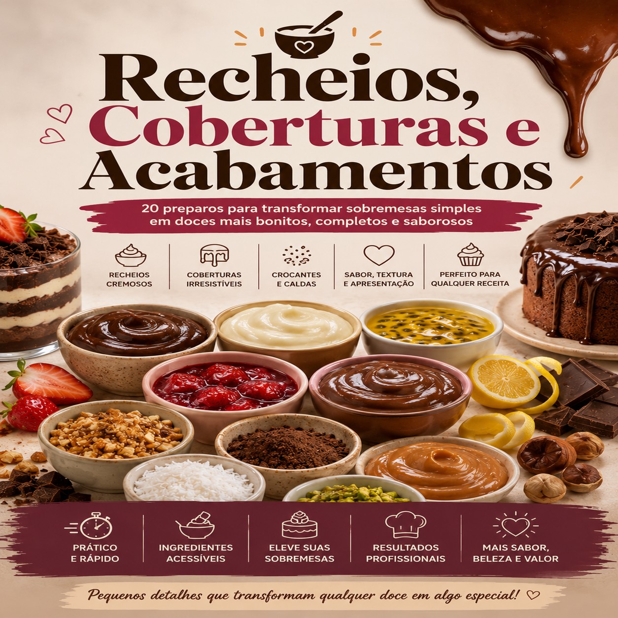 Recheios, Coberturas e Acabamentos