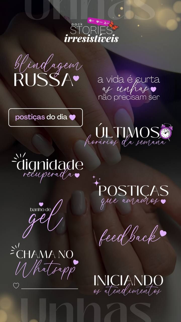 Figurinhas de Nail Designer para Stories
