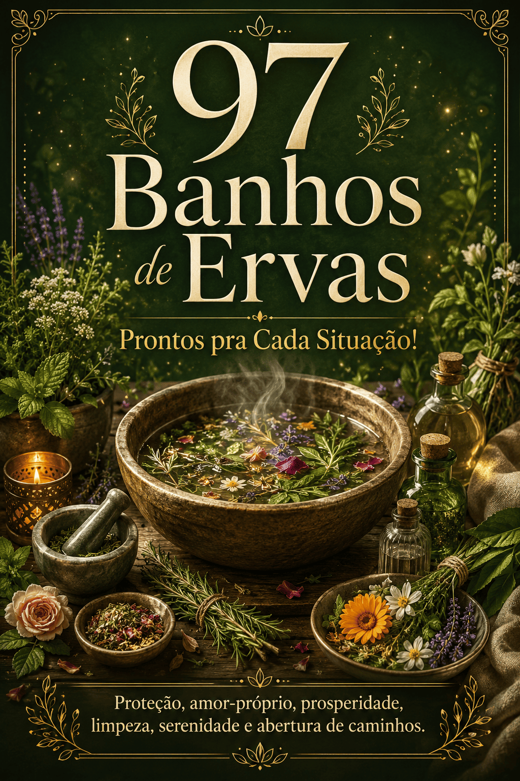 97 Banhos de Ervas Prontos pra Cada Situ