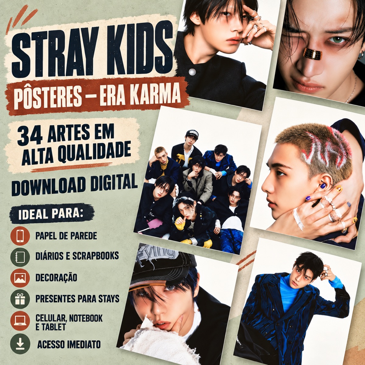 34 Pôsteres Stray Kids Era Karma