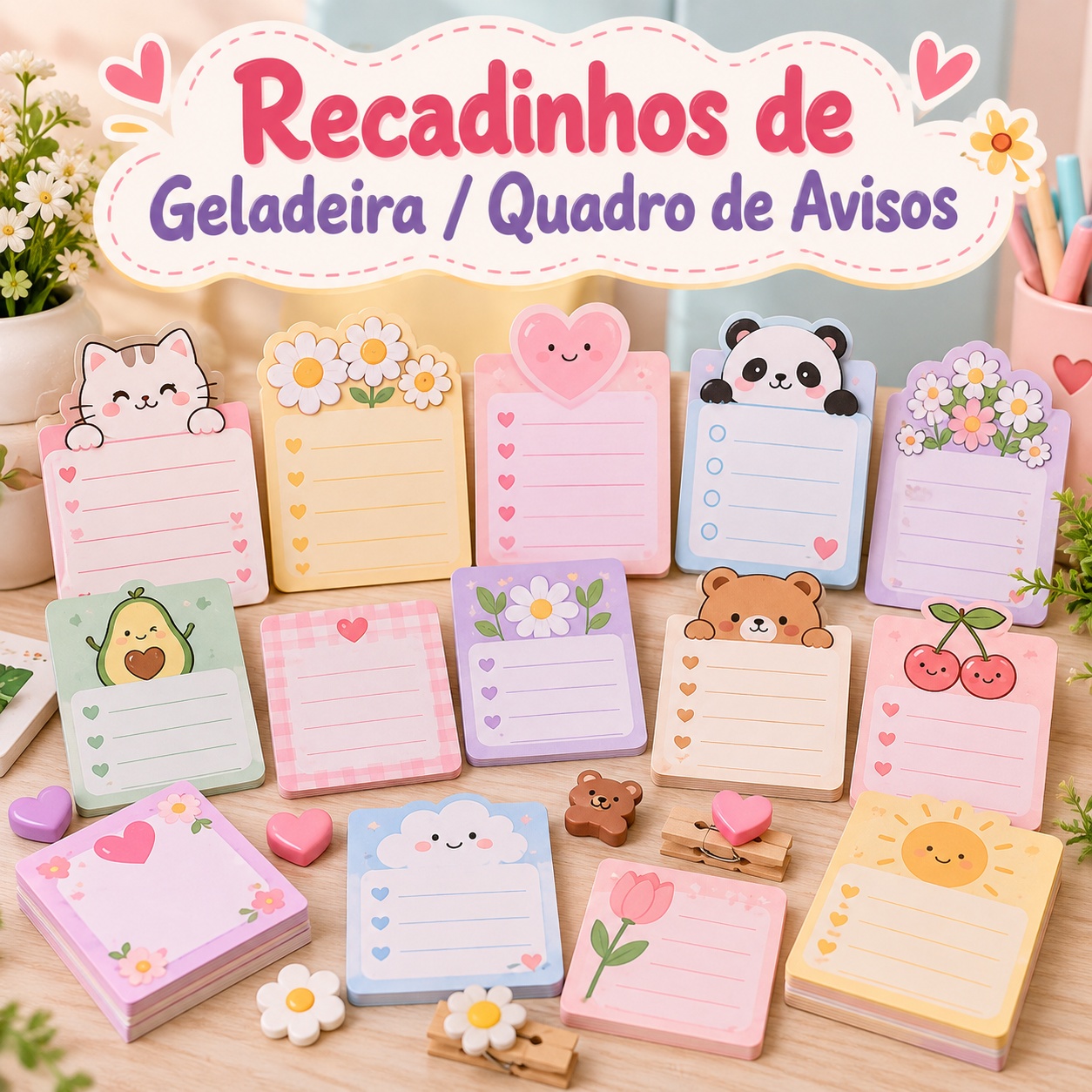 Recadinhos de Geladeira+Quadro de tarefa