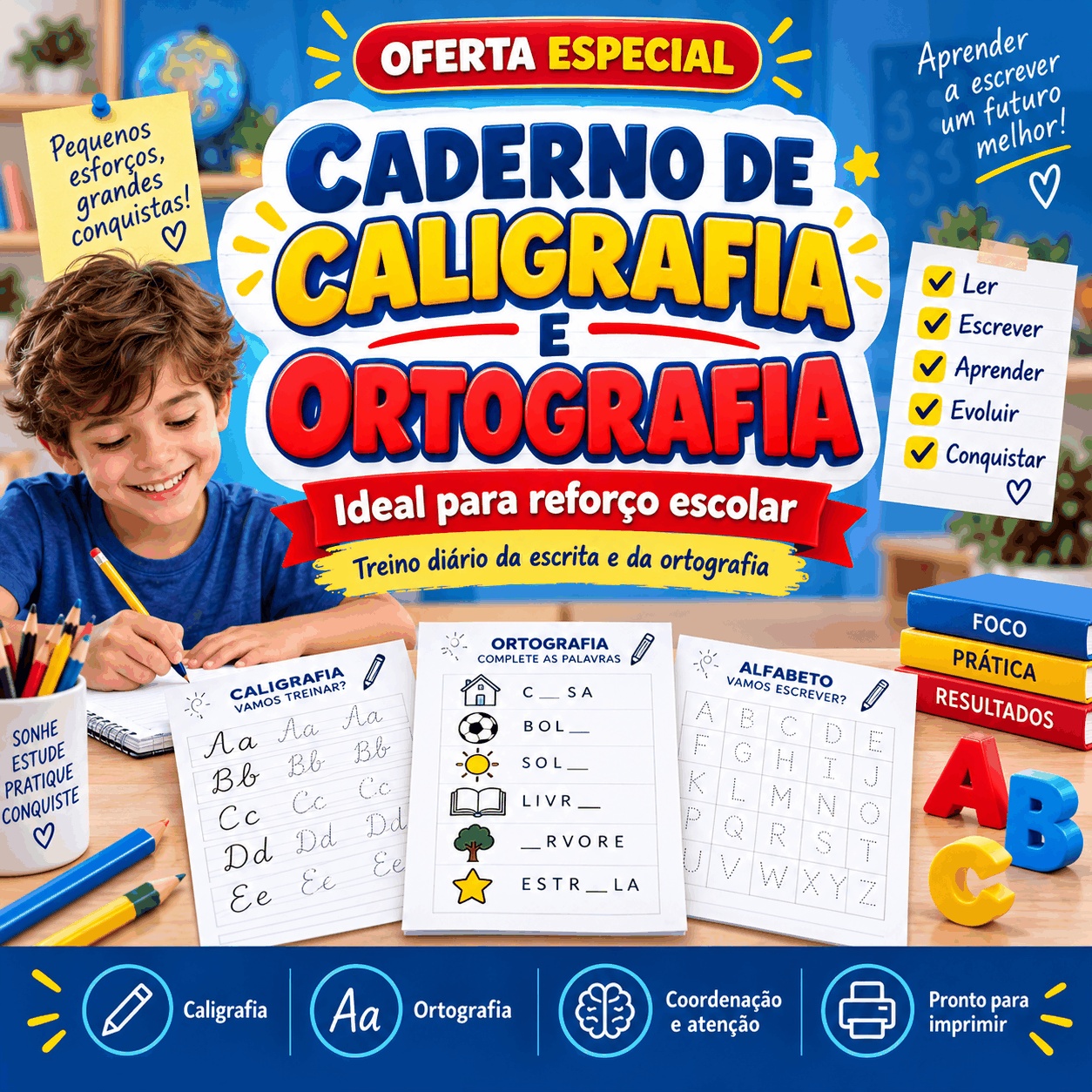 Caderno de Caligrafia e Ortografia