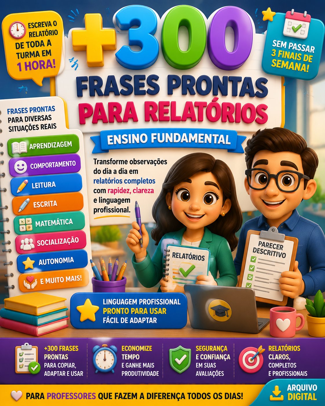 +300 Frases Prontas p/ Relatórios