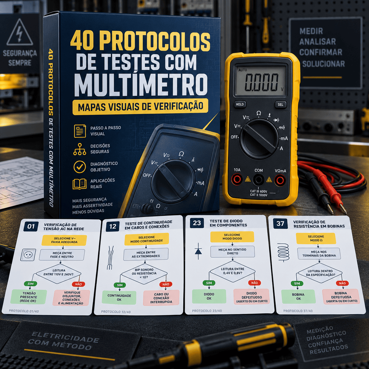 40 Protocolos de Testes com Multímetro