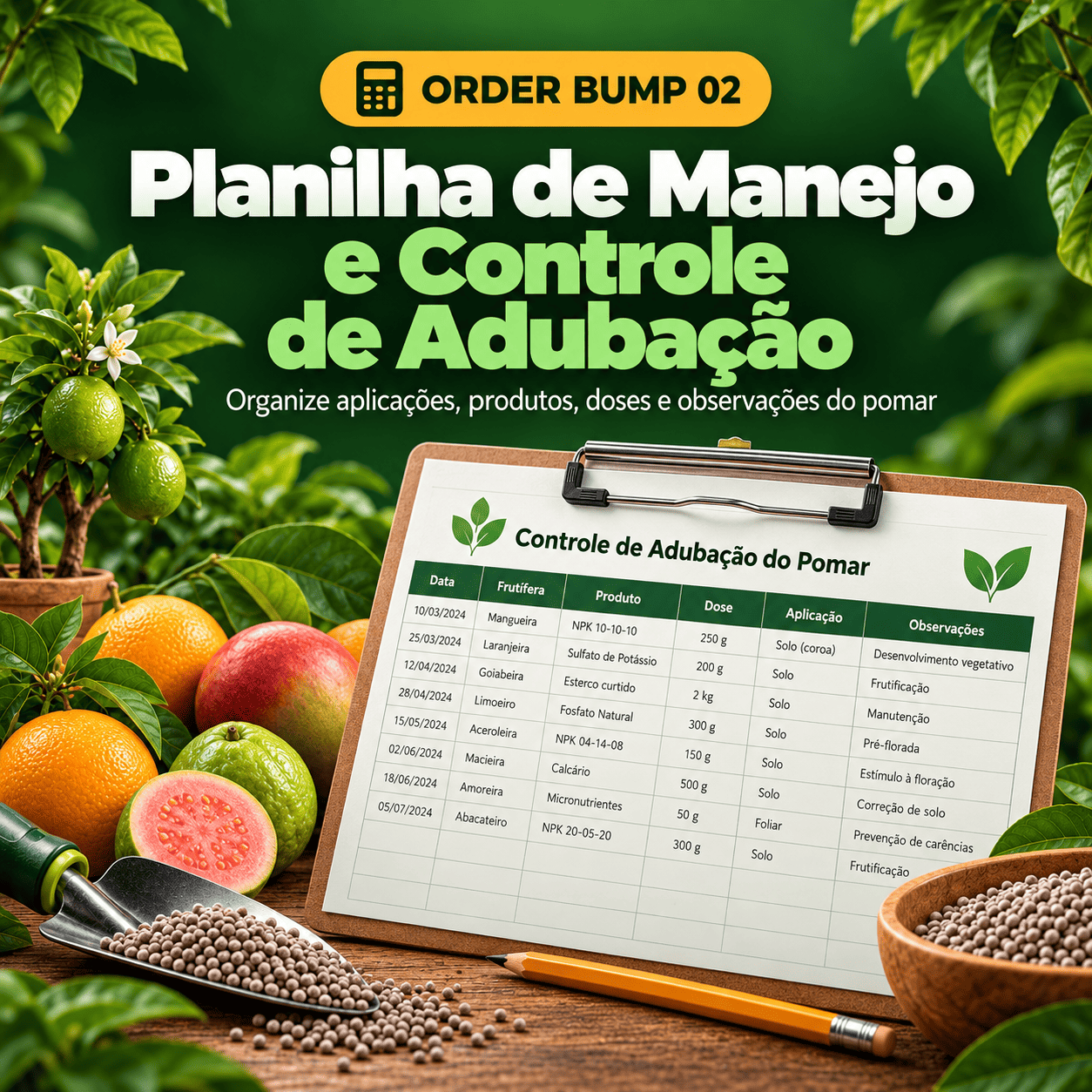 Planilha de Controle da Adubação