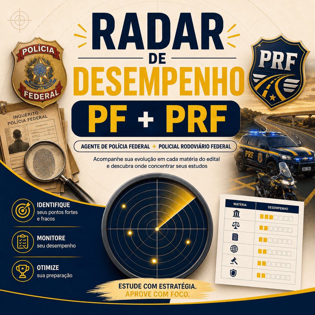 Radar de Desempenho PF + PRF