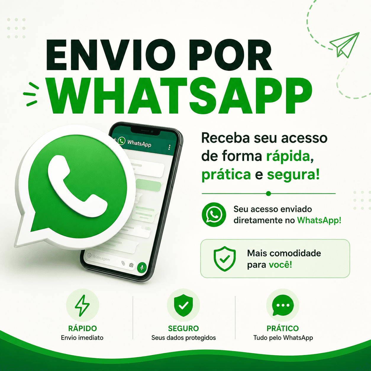 Entrega no Whatsapp+Suporte Prioritário