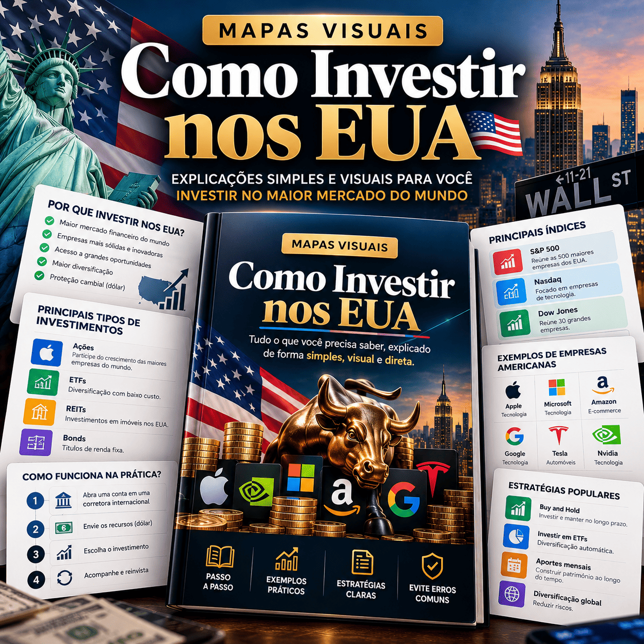 Mapas Visuais - Como investir nos EUA