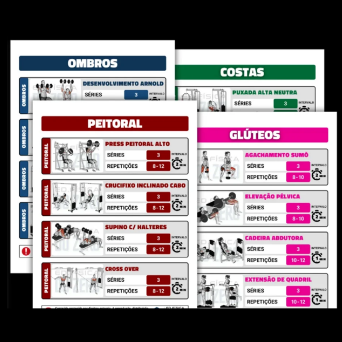 Fichas de Treinos Prontos e Editáveis