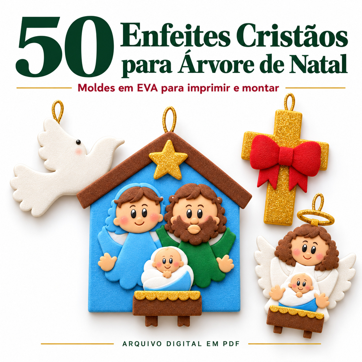 50 Enfeites Cristãos para Árvore Natal