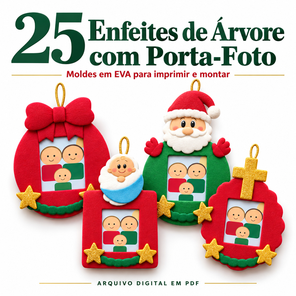 25 Enfeites de Árvore com Porta-Foto