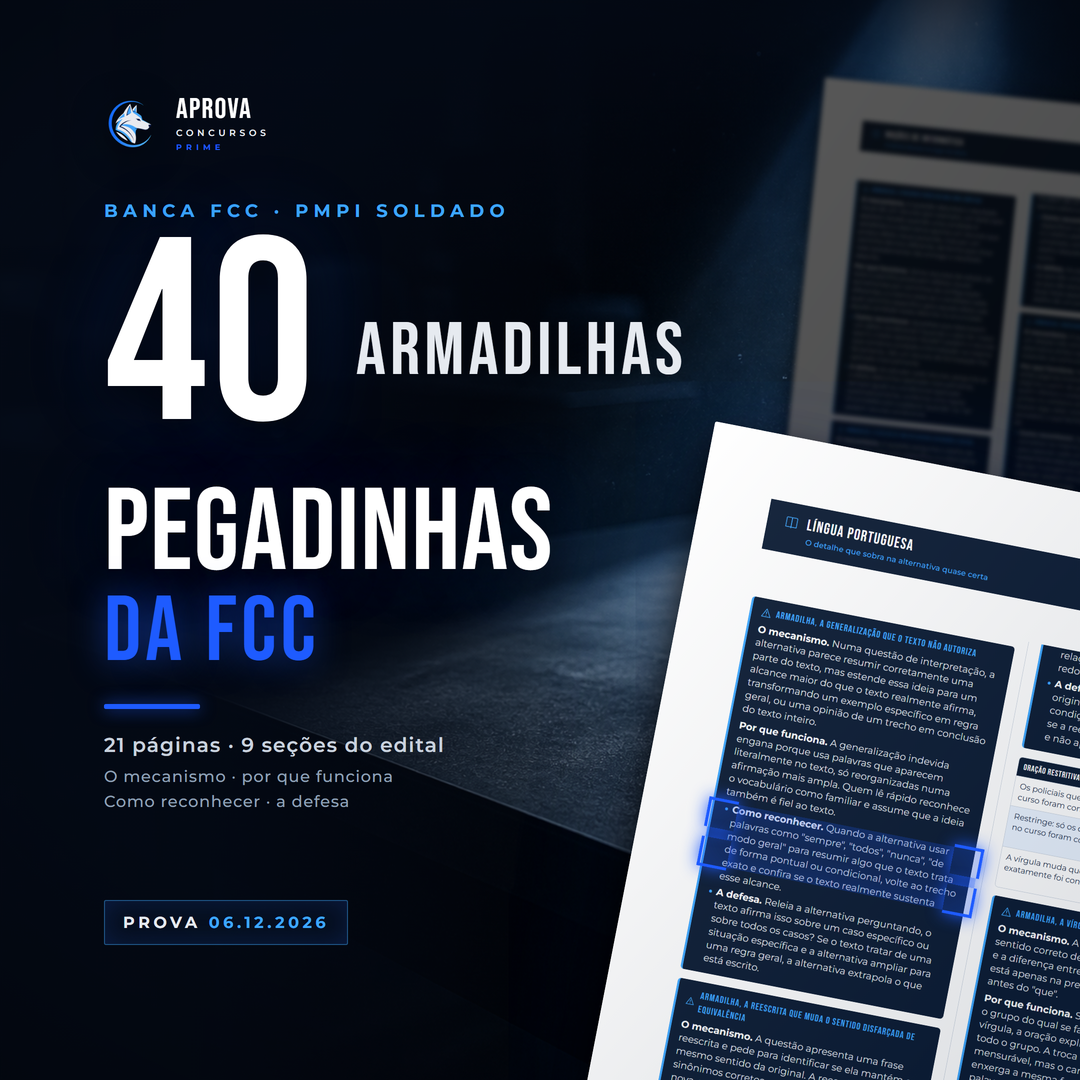 40 Pegadinhas da FCC para PMPI