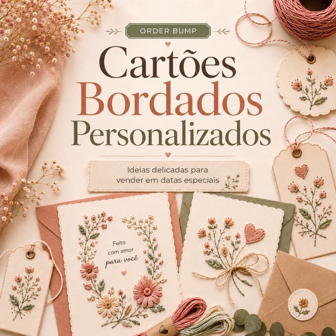 Renda Extra Vendendo Cartões Bordados