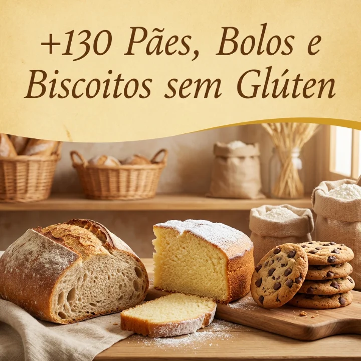 +130 Pães, Bolos e Biscoitos sem Glúten