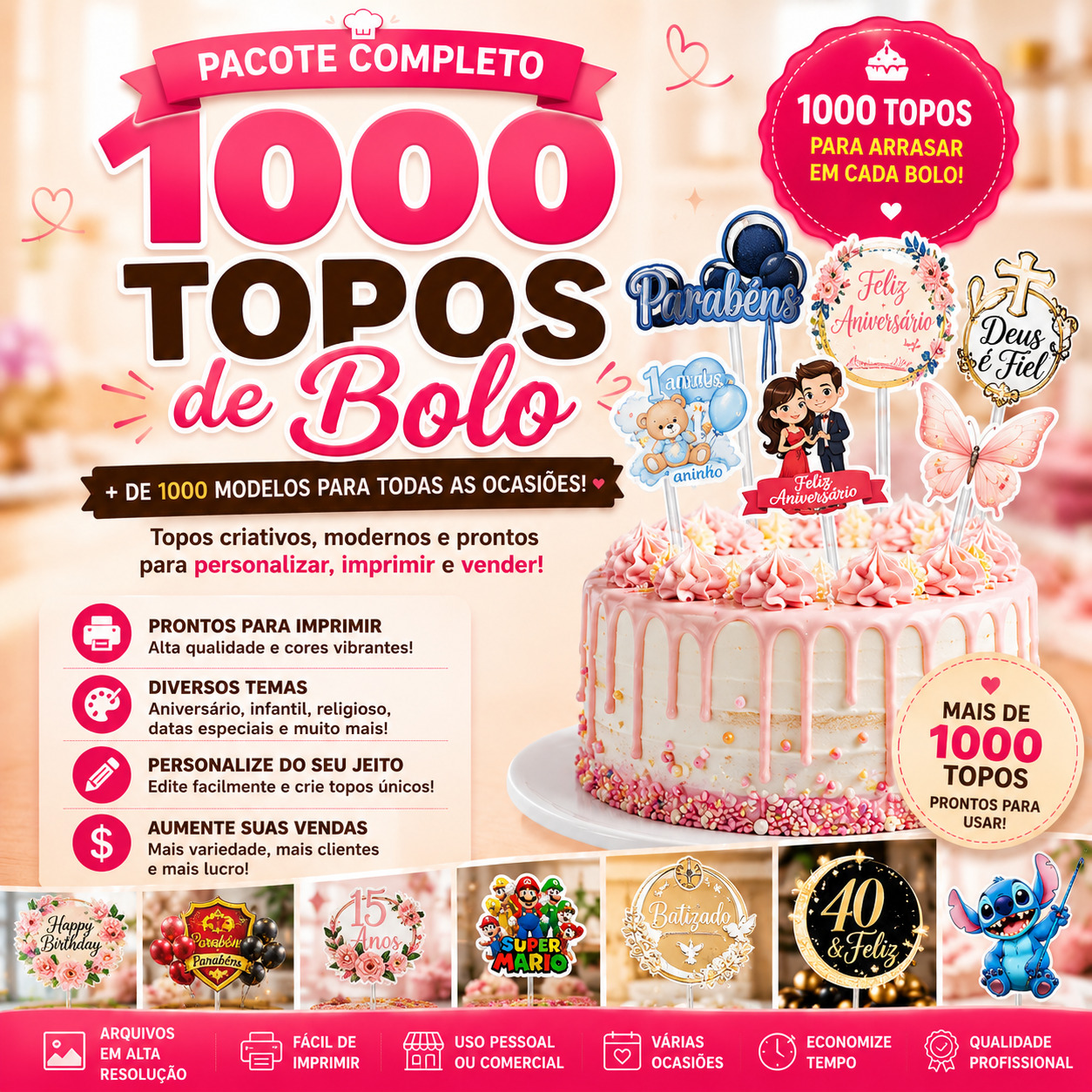 Acervo exclusivo de +1.000 topos de bolo
