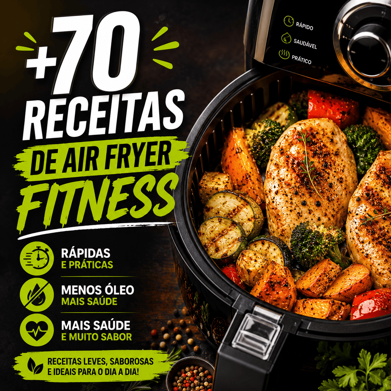 +70 Receitas Fitness de Air Friyer