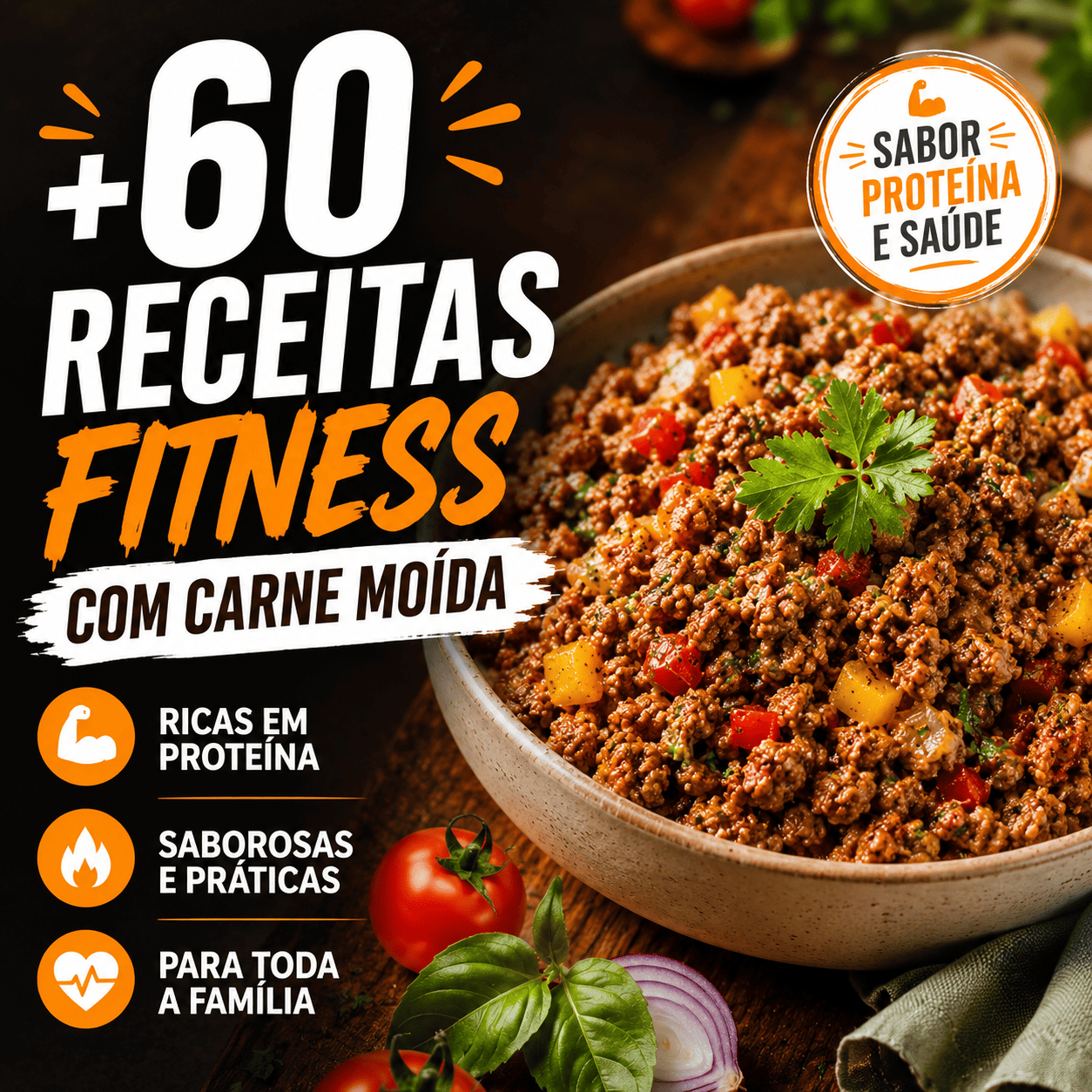 +60 Receitas Fitness com Carne Moída