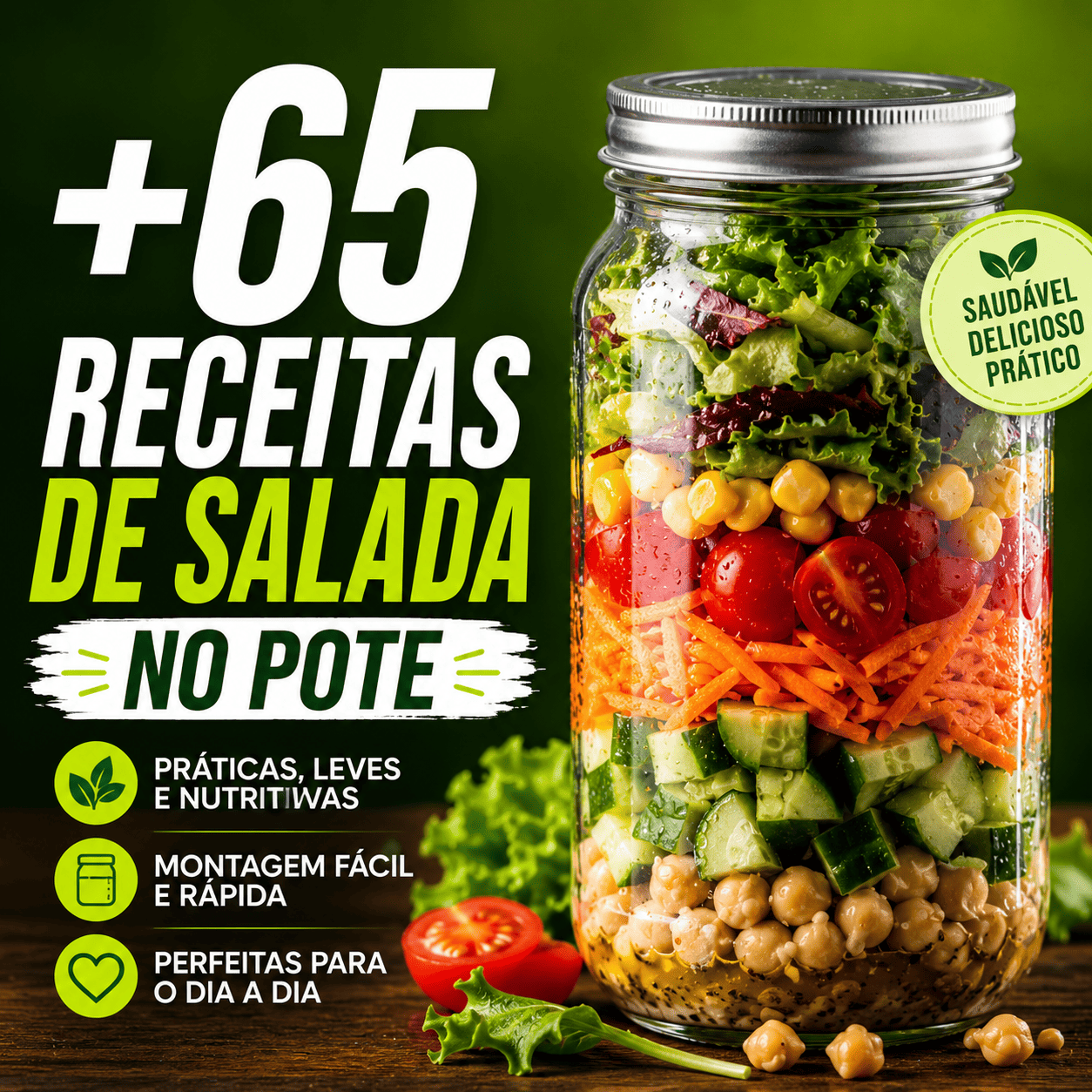 +65 Saladas no Pote Fitness da Chef Cris