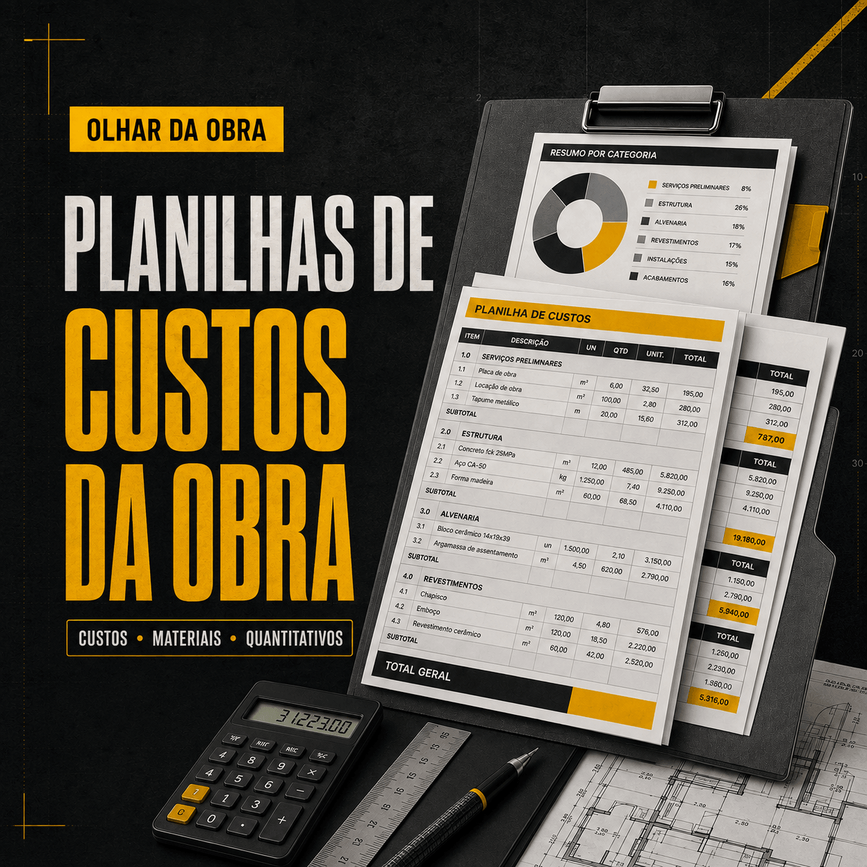 Planilhas de Custos da Obra
