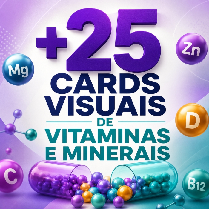+25 Cards de Vitaminas e Minerais