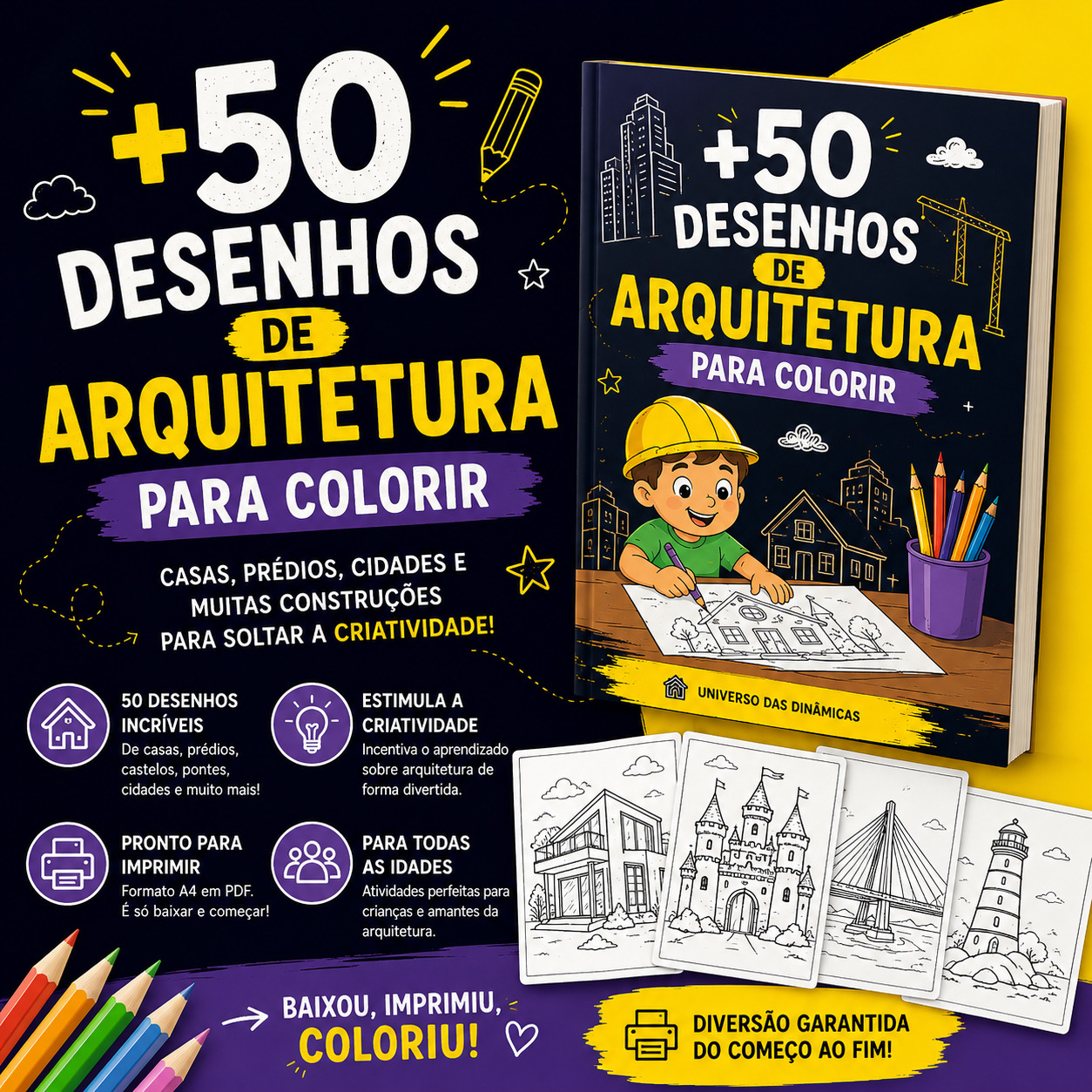 🎨 +50 Desenhos de Arquitetura para Colo
