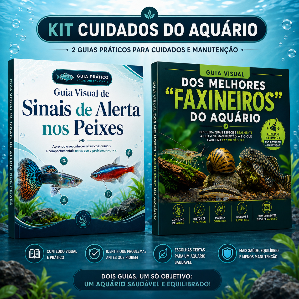 Kit Completo Cuidados do Aquário