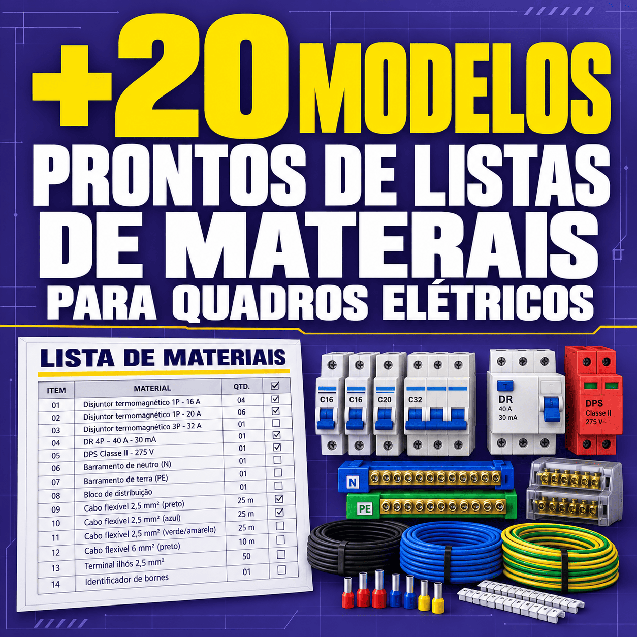 20 Listas de Materiais para Quadros