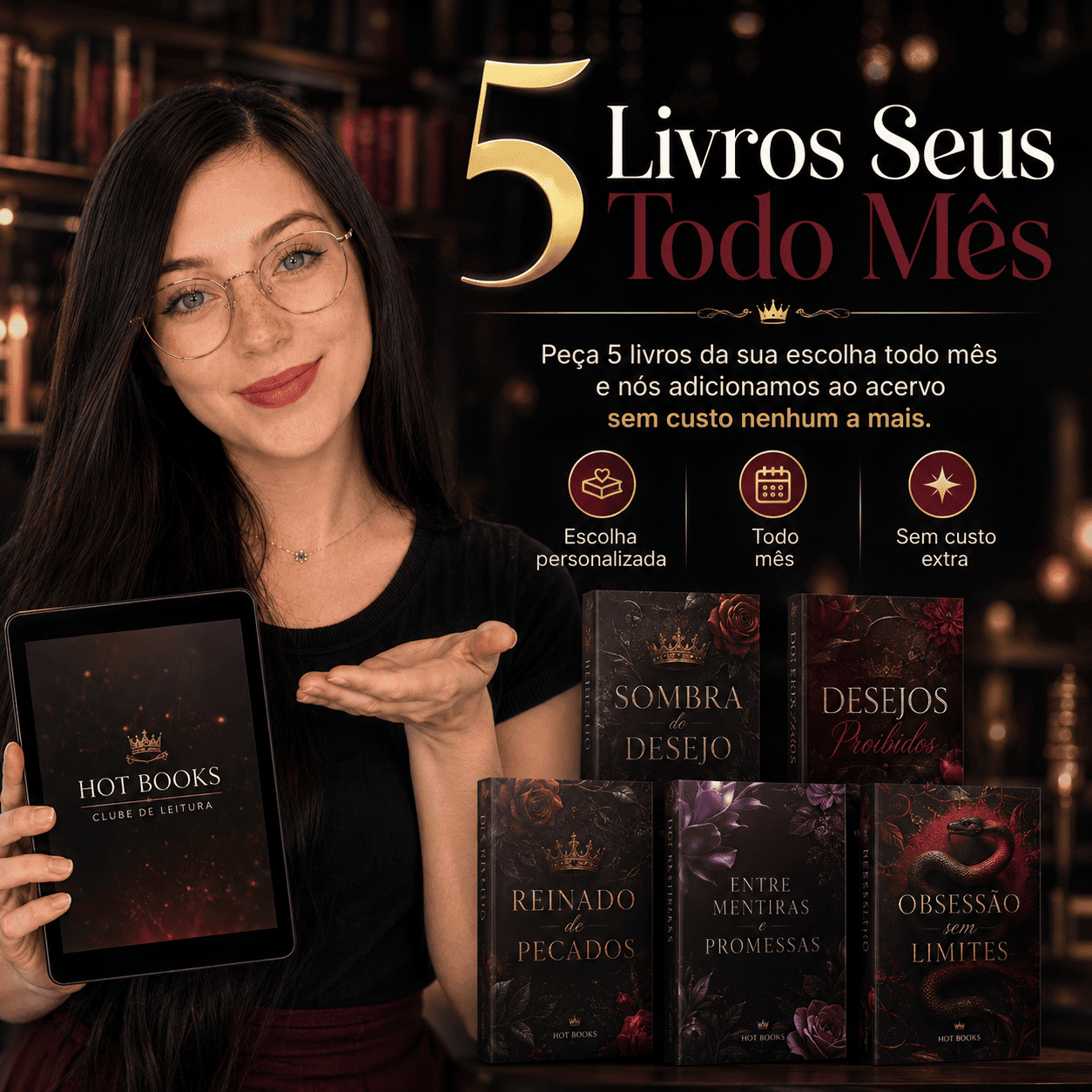 Peça 5 Livros todo mês