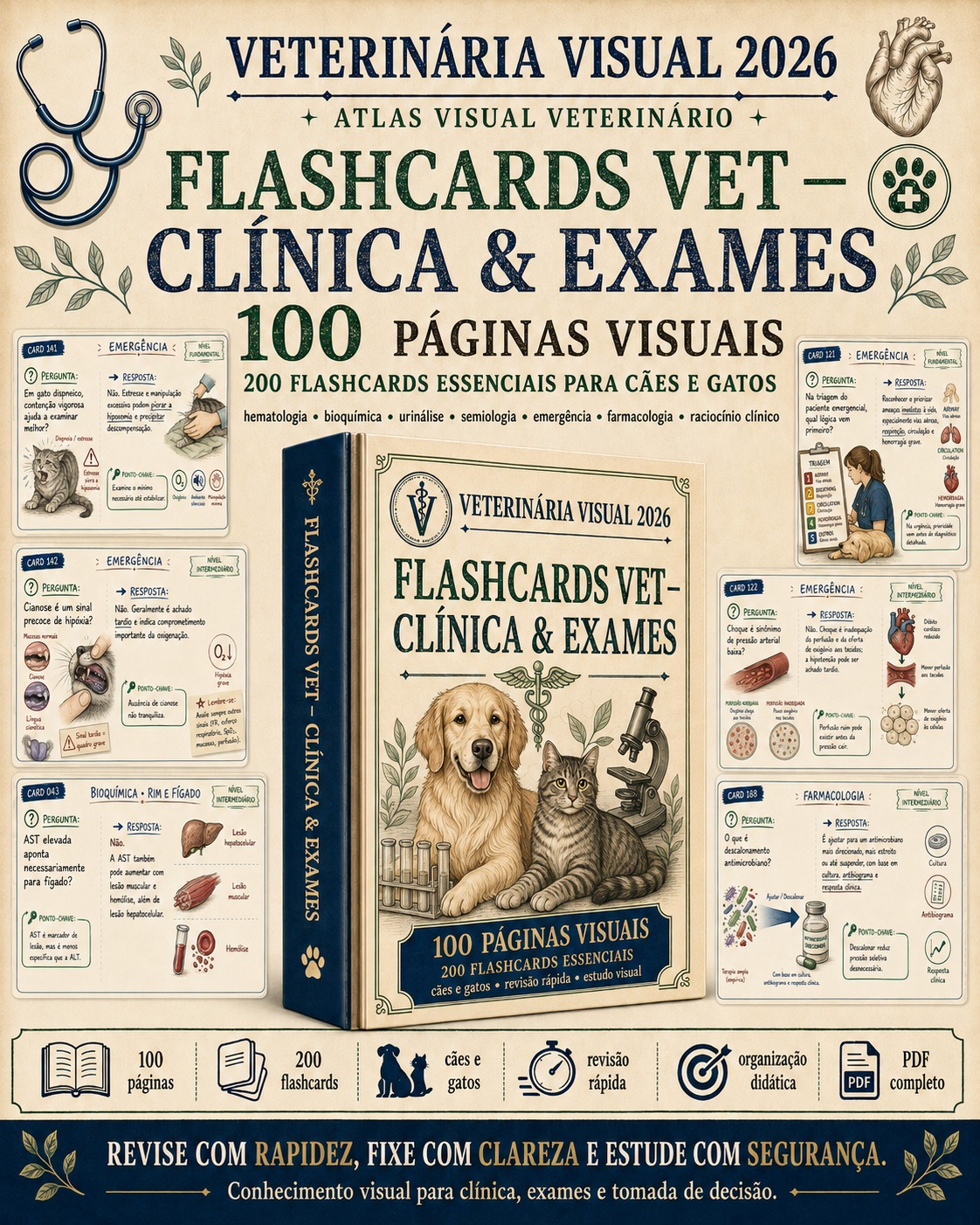 +150 FlashCards de Clínica e Exames