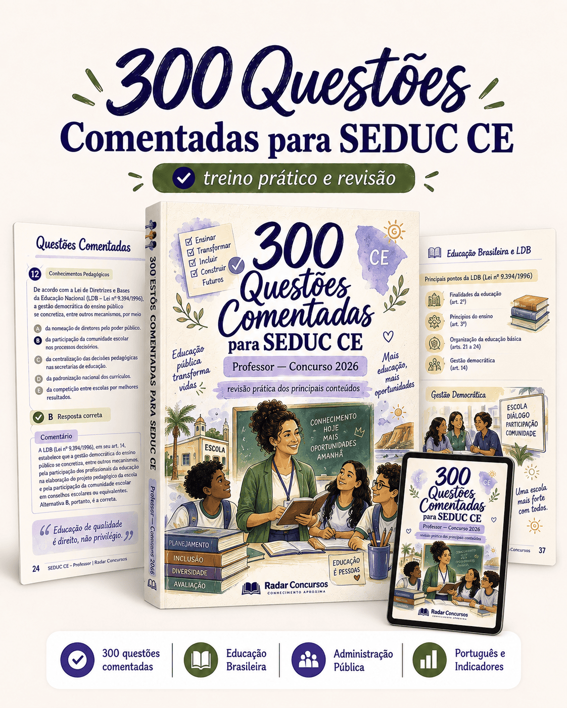 +300 Questões comentadas extras SEDUC-CE