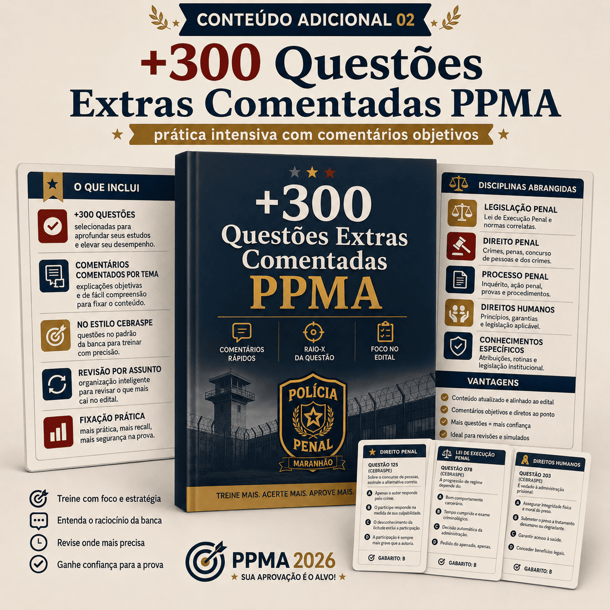 +300 Questões Extras Comentadas PPMA