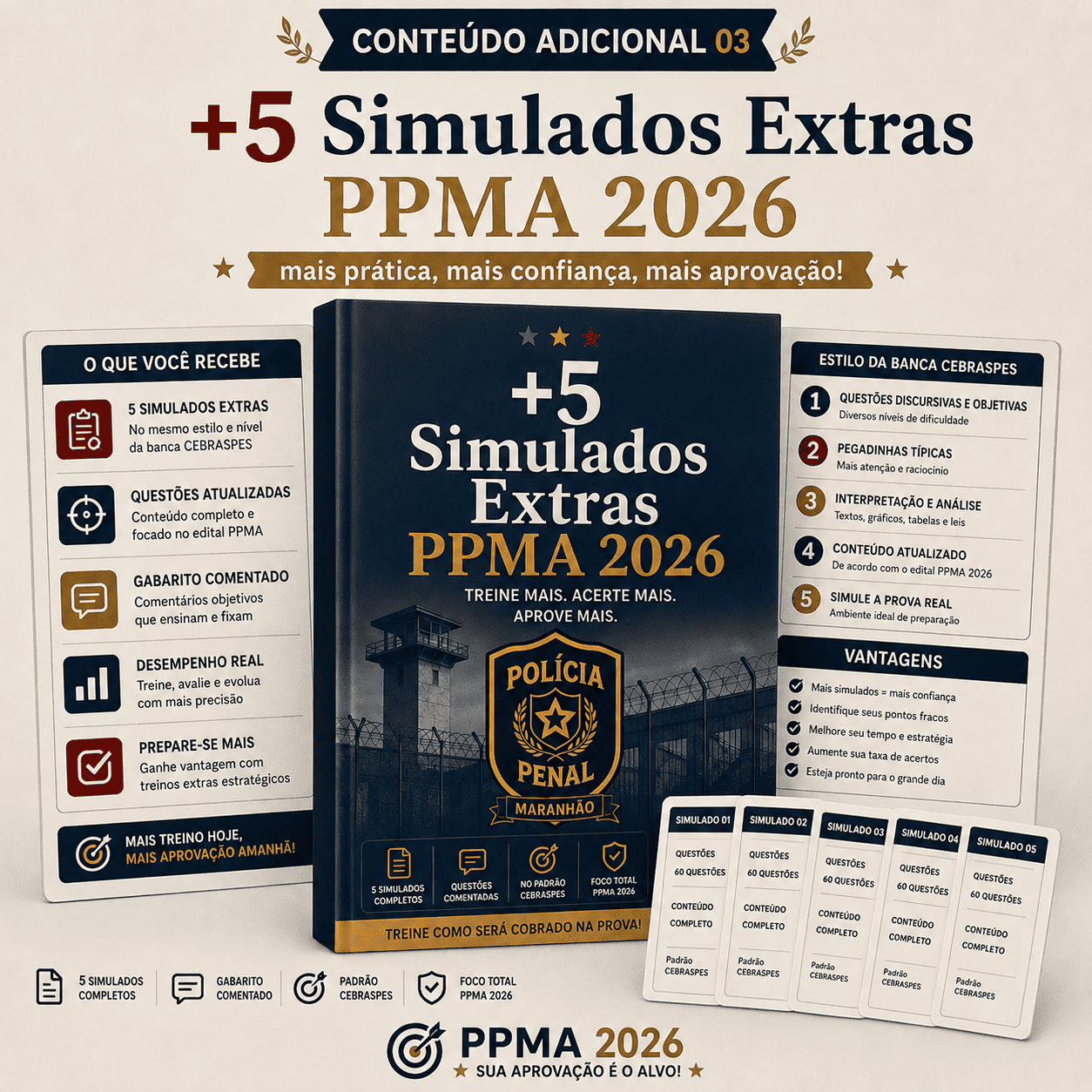 +5 Simulados Extras PPMA 2026