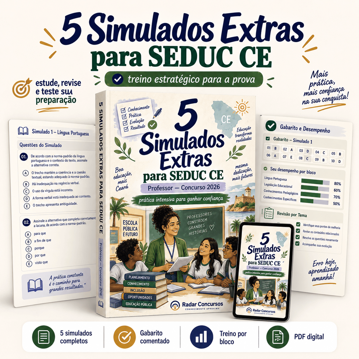 +5 Simulados Extras SEDUC-CE