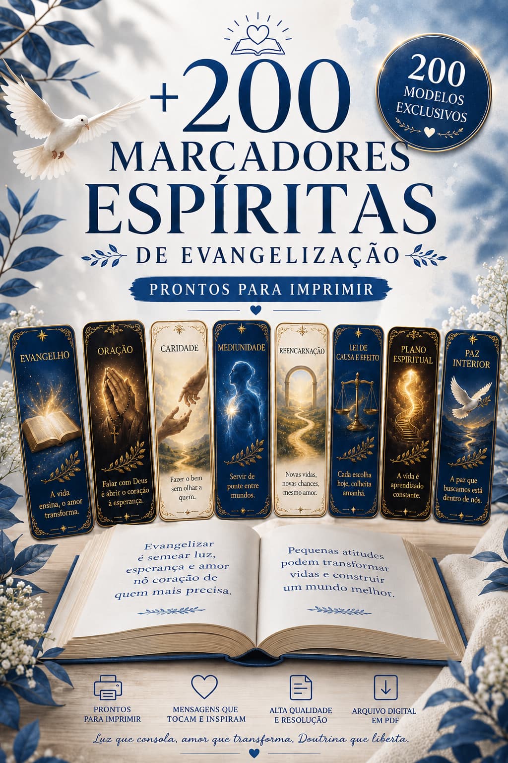 +200 Marcadores de Página Espíritas